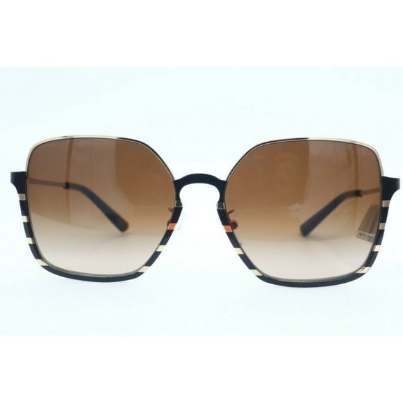 Tory Burch TY 6076 328213 Oversize Black Gold Sunglasses Brown Gradient Lenses - Picture 3 of 7